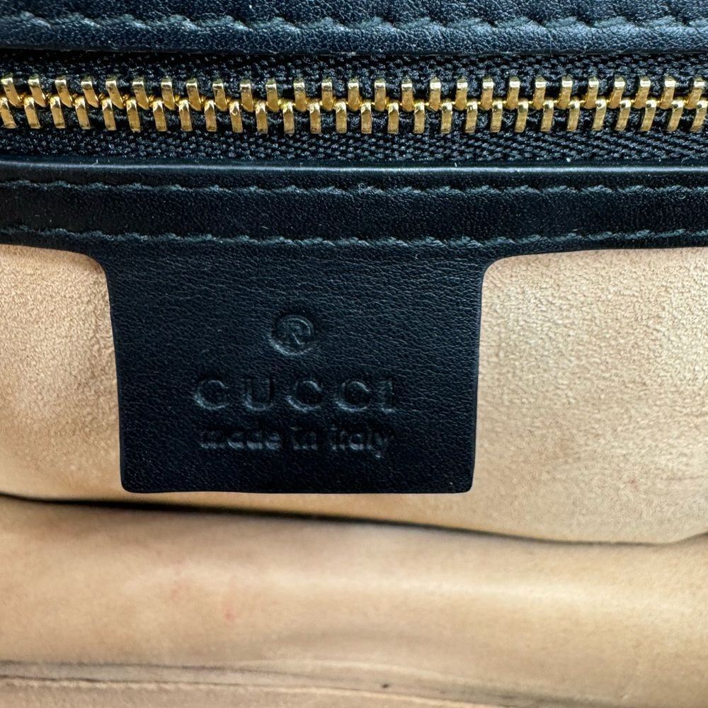 Auth Gucci Black Velvet GG Monogram Sherry Line Small Sylvie Shoulder Bag - Picture 15 of 16